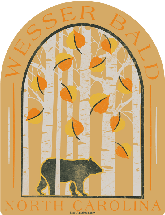NOC Lakeshirts Stickers, Wesser Bald Bear in the Pines
