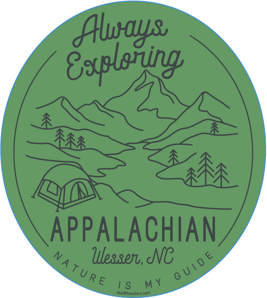 NOC Lakeshirts Stickers, Always Exploring Appalachia