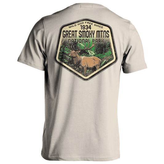 Great Smoky Mountains National Park - Wild and Free Ancestor Elk Shirt Ivory Back