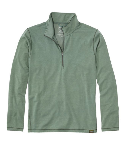 L.L. Bean Men's Everyday SunSmart® Tee, Long-Sleeve Quarter-Zip Sea Green