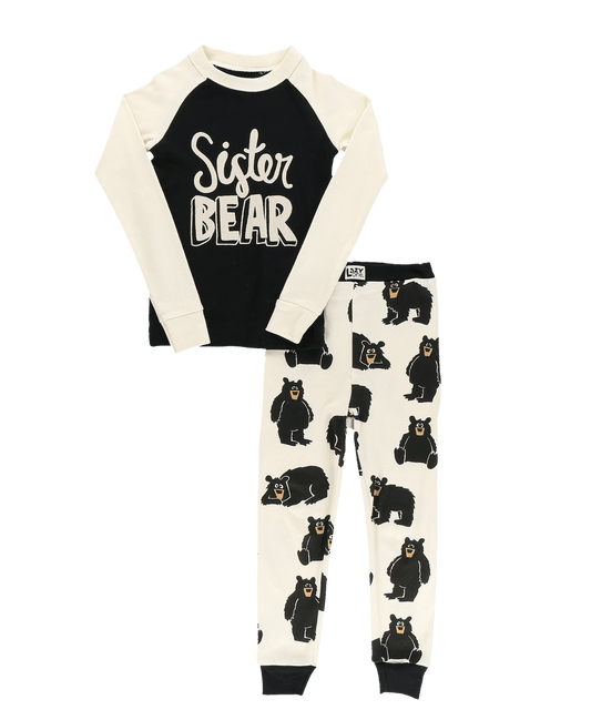 Lazyone Sister Bear Kid Long Sleeve Pajama Set