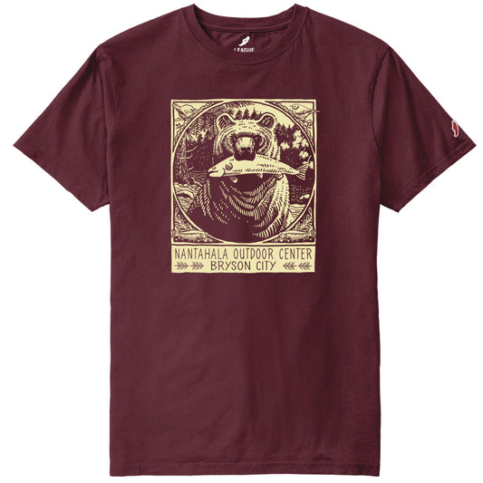 NOC Folk Bear Short Sleeve Tee Maroon