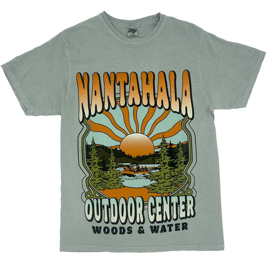 Nantahala Woods and Water Short Sleeve Tee Pale Jade Front