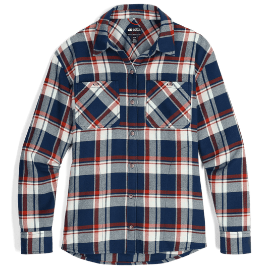 Outdoor Research Women's Feedback Flannel Twill Shirt Cenote/Oyster Plaid