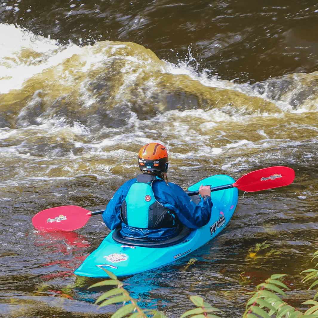 Aqua Bound Shred Fiberglass 1-Piece Kayak Paddle On Water