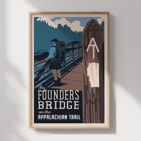 Nantahala Outdoor Center Founder's Bridge with the Appalachian Trail Poster Wall Art