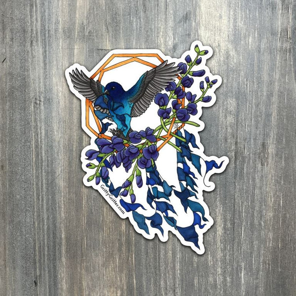 Gritty Gritter Indigo Bunting Sticker