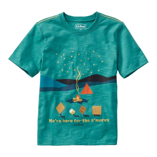 L.L. Bean Kids' Graphic Tee, Glow-in-the-Dark Blue-Green Smores