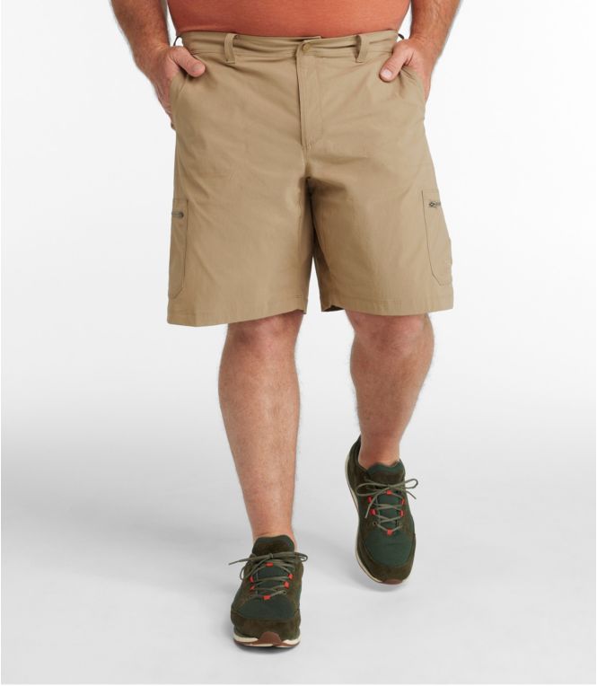 L.L. Bean Men's Cresta Hiking Shorts, 10" Dark Driftwood On Model