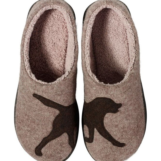 L.L. Bean Women's Daybreak Scuff Motif 2 Dusty Olive Forest Friends Taupe Chocolate Dog