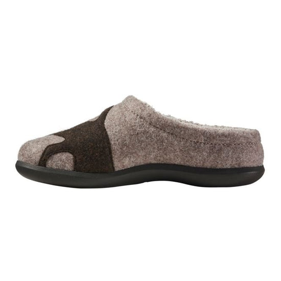 L.L. Bean Women's Daybreak Scuff Motif 2 Dusty Olive Forest Friends Taupe Chocolate Dog Inner Side