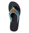 L.L. Bean Women's Original Maine Isle Flip-Flop Motif Blue Water Leaf Top