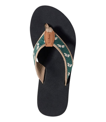 L.L. Bean Women's Original Maine Isle Flip-Flop Motif Dragon Fly Pine Top