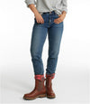 L.L. Bean Women's Signature Lined Boyfriend Jeans, Low-Rise Straight-Leg Flannel-Lined Vintage Indigo