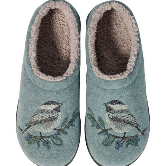 L.L.Bean Women's Daybreak Scuffs, Motif Faded Sage Chickadee