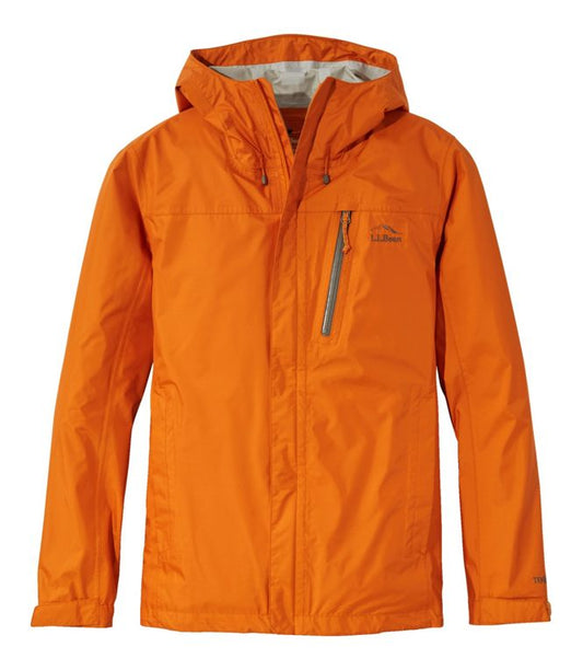 L.L. Bean Men's Trail Model Rain Jacket Amber Orange