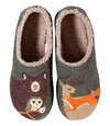 L.L. Bean Women's Daybreak Scuff Motif 2 Dusty Olive Forest Friends