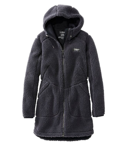 L.L. Bean Women's Mountain Pile Fleece Coat Gray Alloy