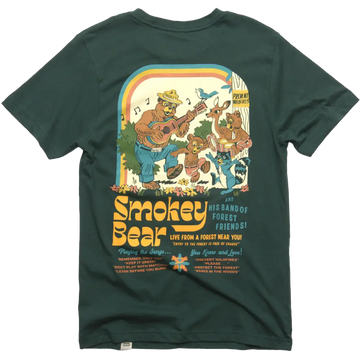 Landmark Project Adult Unisex Short Sleeve Tee Smokey Bear and his Band Spruce Back