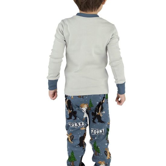 Lazyone Kid's May The Forest Be With You PJ Set On Model Back