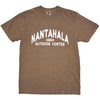 A brown short-sleeve crewneck t-shirt with 'NANTAHALA OUTDOOR CENTER EST. 1972' printed in white on the chest.