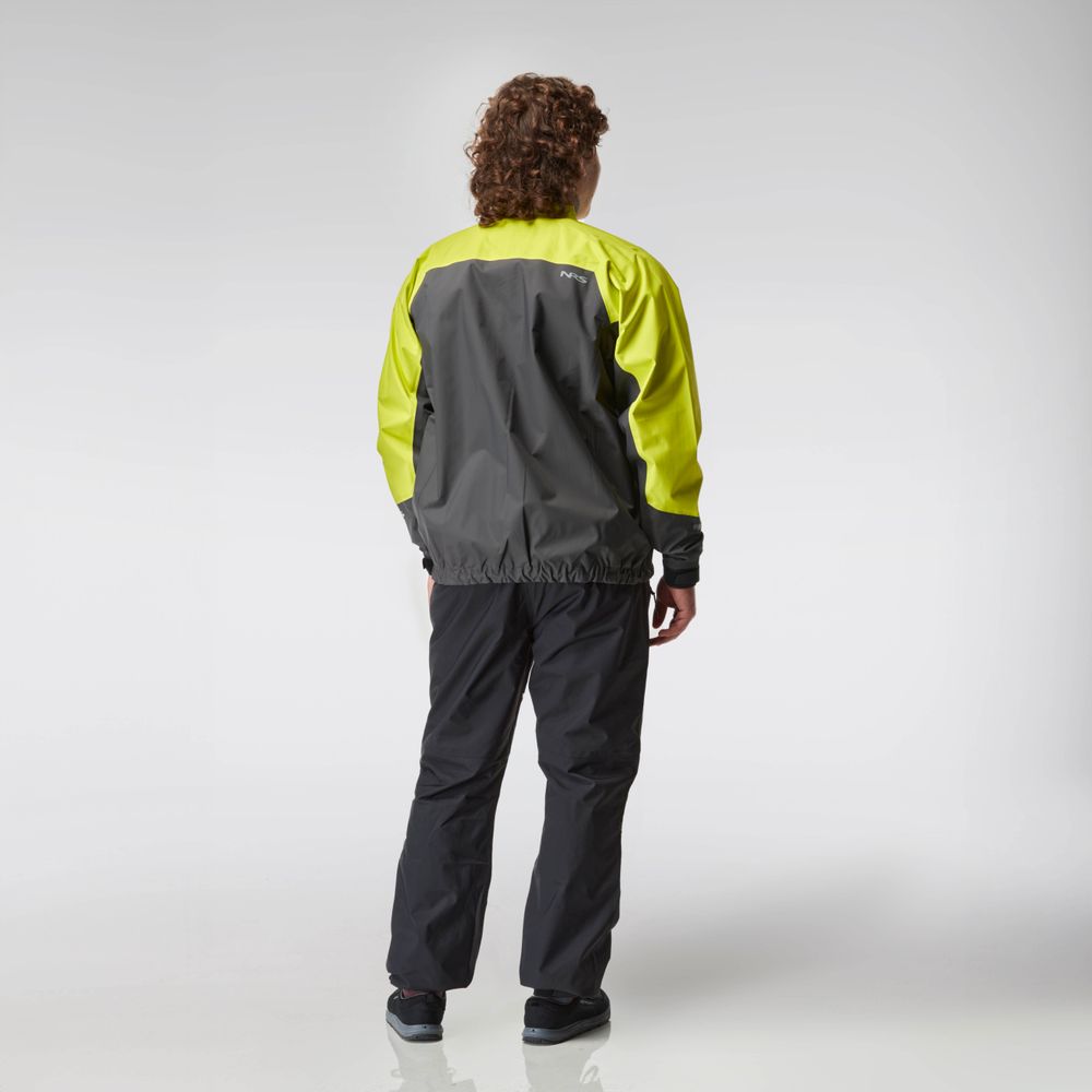 NRS Men's Endurance Splash Jacket Graphite On Model Back