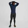 NRS Men's Hydroskin 0.5 Long Sleeve Shirt Navy Mykonos Model Front