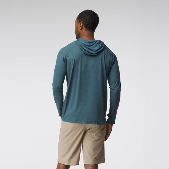 NRS Men's Silkweight Hoodie Stealth On Model Back