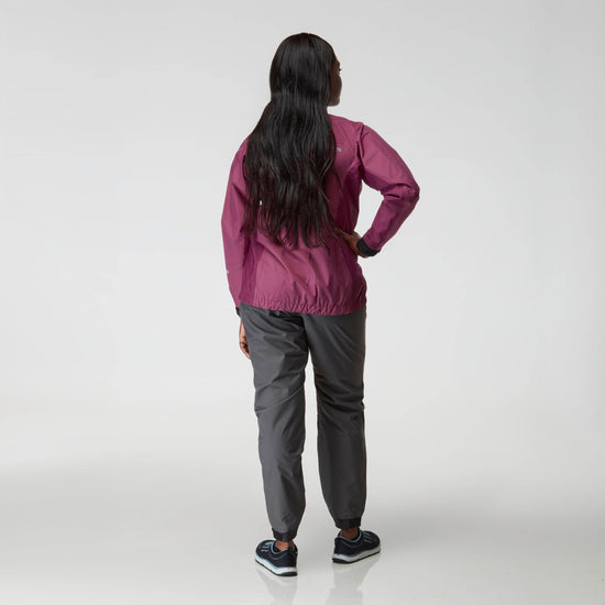 NRS Women's Endurance Splash Jacket Plum Model Back