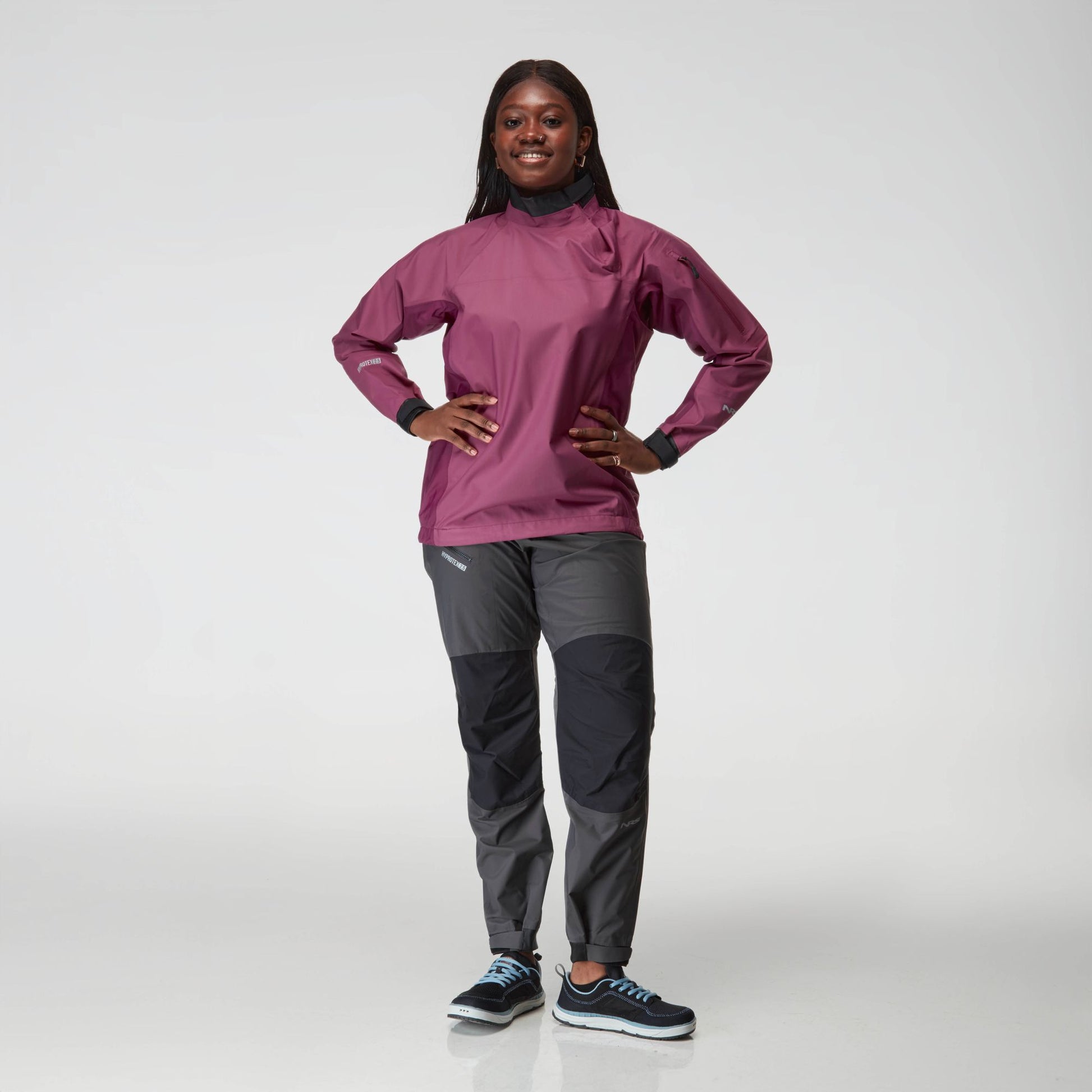 NRS Women's Endurance Splash Jacket Plum Model Front