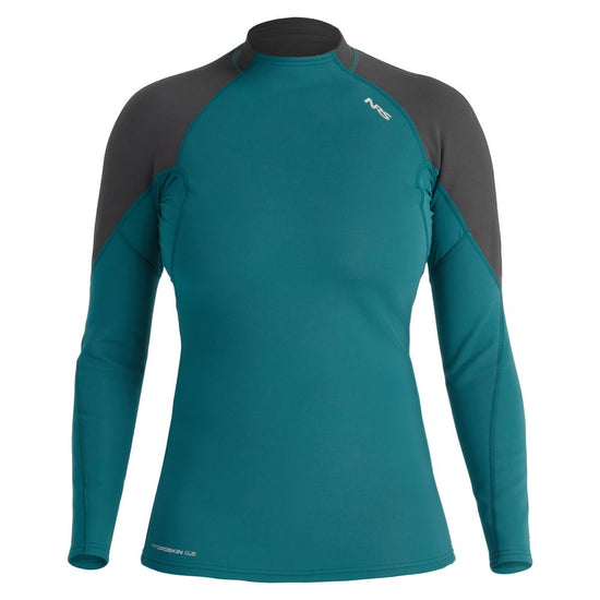 NRS Women's Hydroskin 0.5 Long Sleeve Shirt Harbor Graphite Front