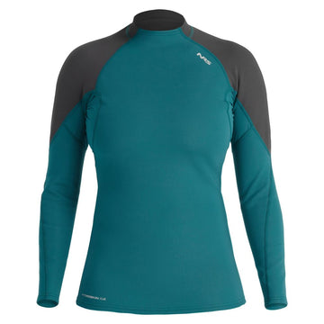 NRS Women's Hydroskin 0.5 Long Sleeve Shirt Harbor Graphite Front