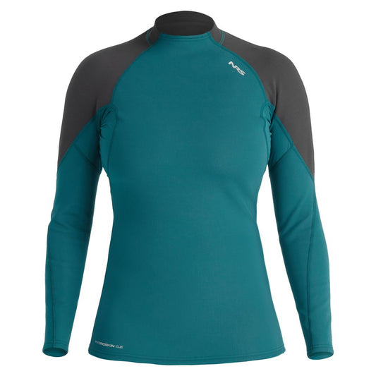 NRS Women's Hydroskin 0.5 Long Sleeve Shirt Harbor Graphite Front