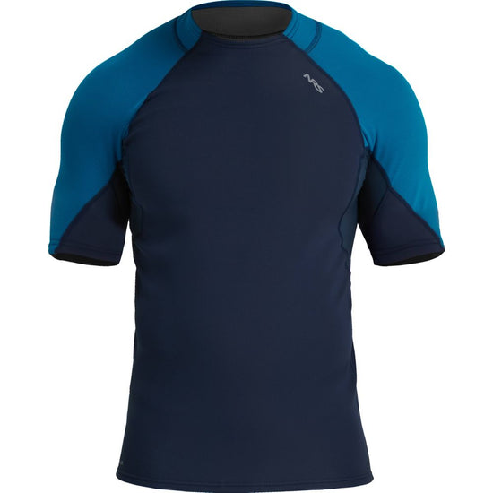 NRS Women's Hydroskin 0.5 Short Sleeve Shirt Navy Mykonos Front