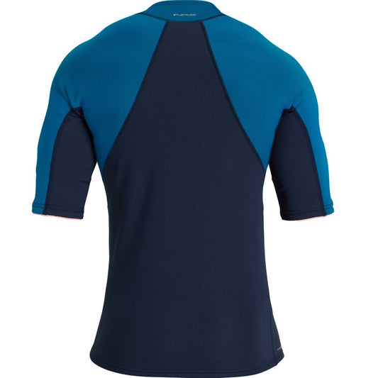 NRS Women's Hydroskin 0.5 Short Sleeve Shirt Navy Mykonos Back