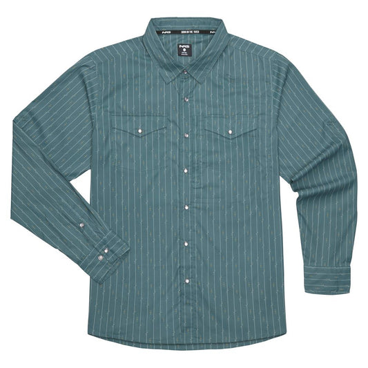 NRS Men’s Rodeo Long-Sleeve Shirt Slate Stripes Front