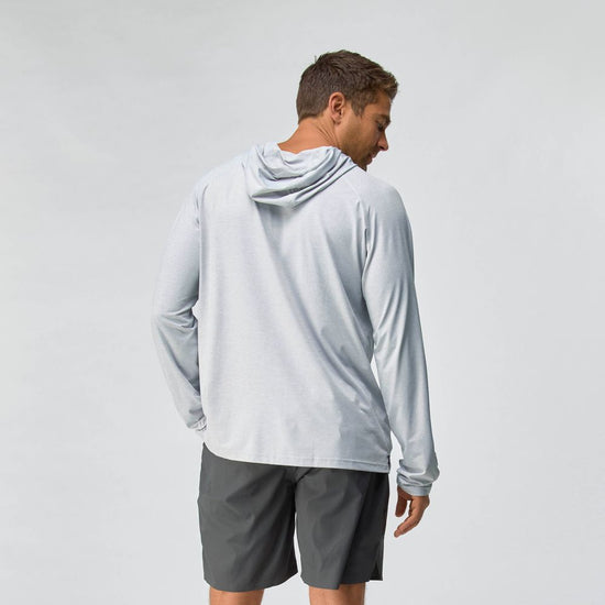 NRS Men's Silkweight Hoodie Moonlight On Model Back