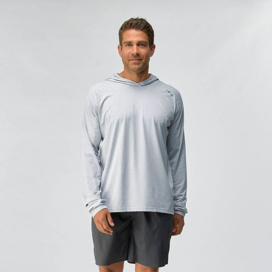 NRS Men's Silkweight Hoodie Moonlight On Model Front