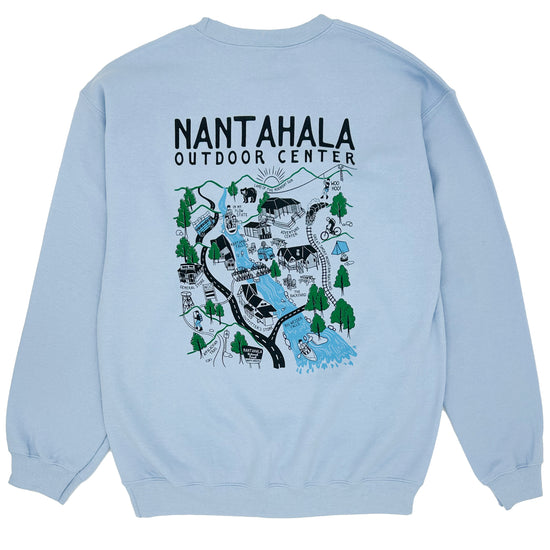 Nantahala Doodle Crewneck Light Blue Back