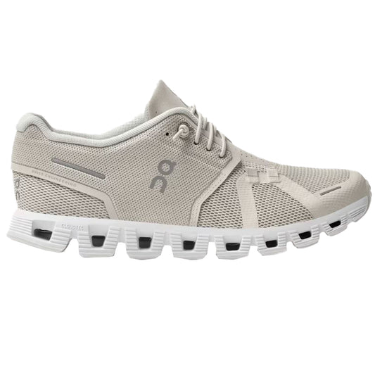 ON Women's Cloud 5 Waterproof Running Shoes Pearl White