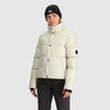 Outdoor Research Women's Coldfront Down Jacket Oyster on model