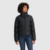 Outdoor Research Women's Coldfront Down Jacket Solid Black on model