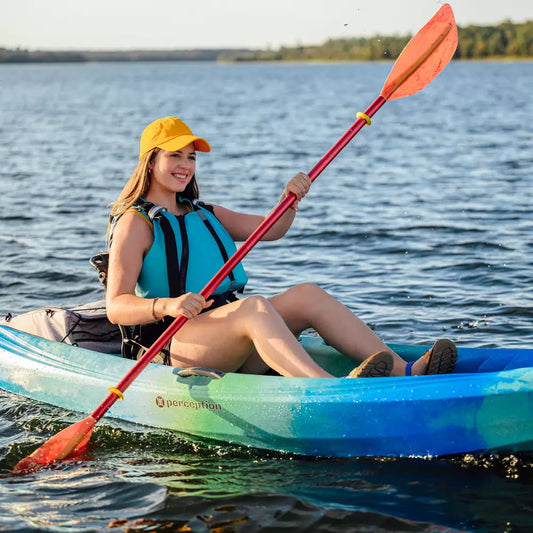 Perception Tribe 11.5 Sit-On-Top Kayak Deja Vu On Water with Kayaker