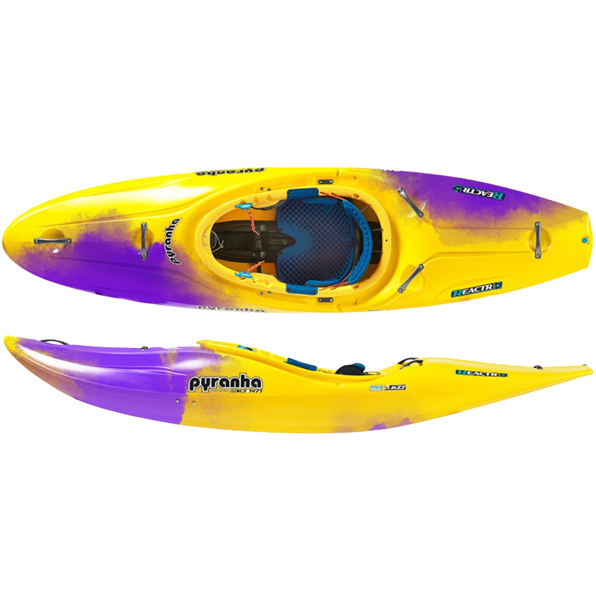 Pyranha Reactr Whitewater Kayak - Custom Color - Yellow/Purple