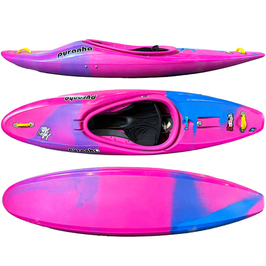 Pyranha Rebel Kids Whitewater Kayak Purple Fuschia Blue