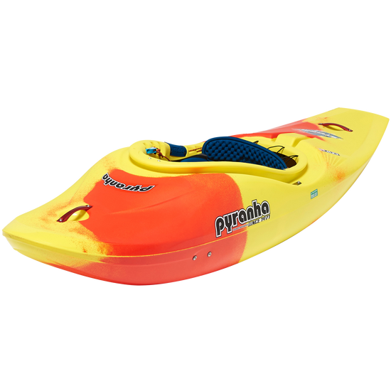 Pyranha Storm Whitewater Half-Slice Kayak Lava Blast Front Bow Angle
