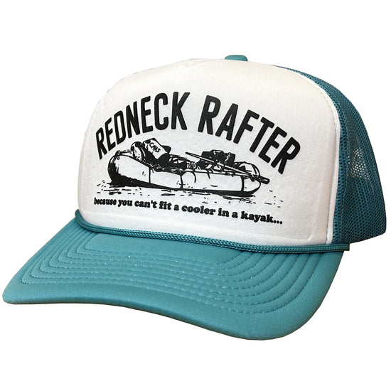 Redneck Rafter Foam Trucker Hat Teal White