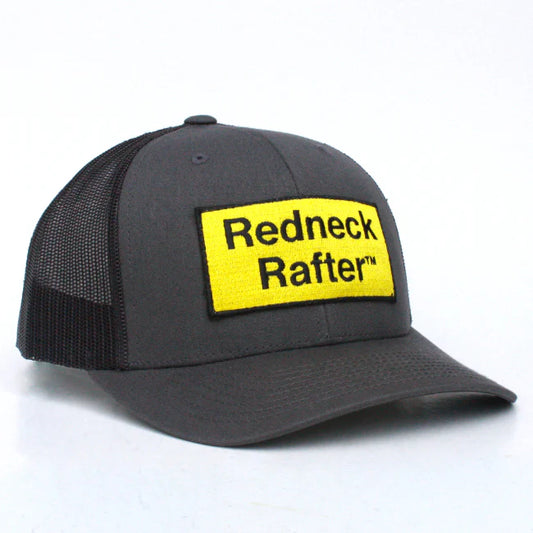 Redneck Rafter Patch Hat Classic Logo Charcoal Black