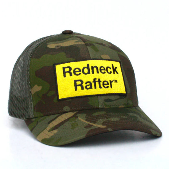 Redneck Rafter Patch Hat Classic Logo Green Camo