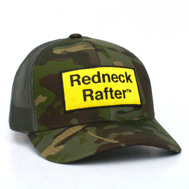 Redneck Rafter Patch Hat Classic Logo Green Camo